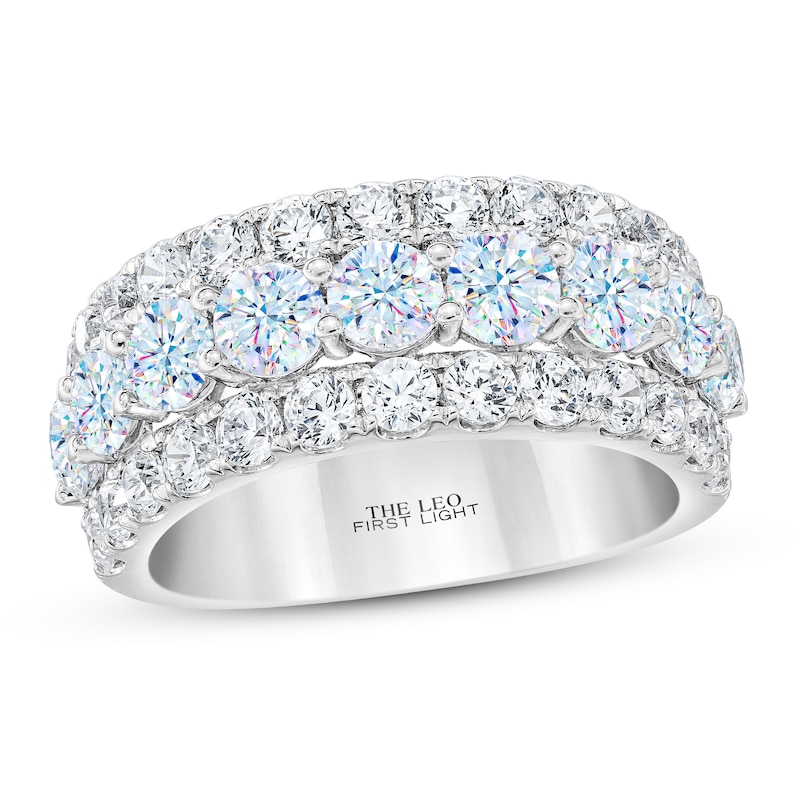 THE LEO First Light Diamond Anniversary Ring 3 ct tw Round-cut White Gold Plated