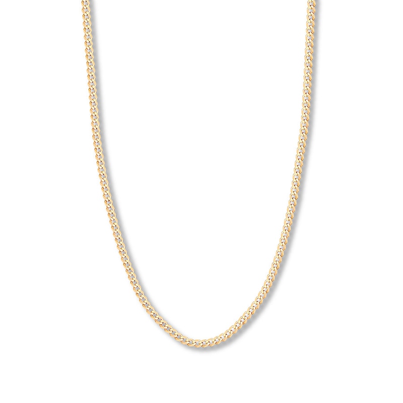 22" Solid Curb Chain Yellow Gold Plated Appx. 4.4mm