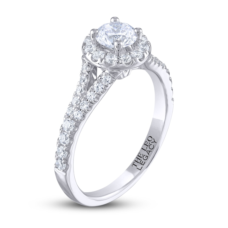 THE LEO Legacy Lab-Created Diamond Engagement Ring 7/8 ct tw White Gold Plated