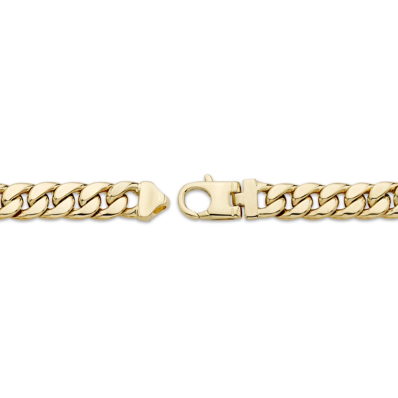 Men's Diamond Station Solid Cuban Curb Chain Necklace 1/2 ct tw Yellow Gold Plated 20"