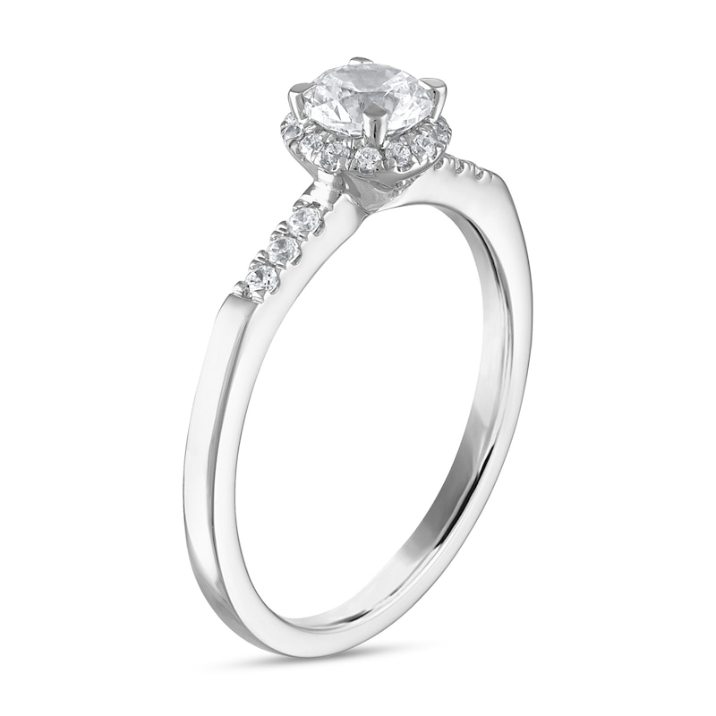 Diamond Engagement Ring 5/8 ct tw Round-cut White Gold Plated