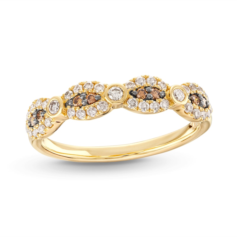 Le Vian Chocolate Waterfall Diamond Ring 3/8 ct tw Honey Gold Plated