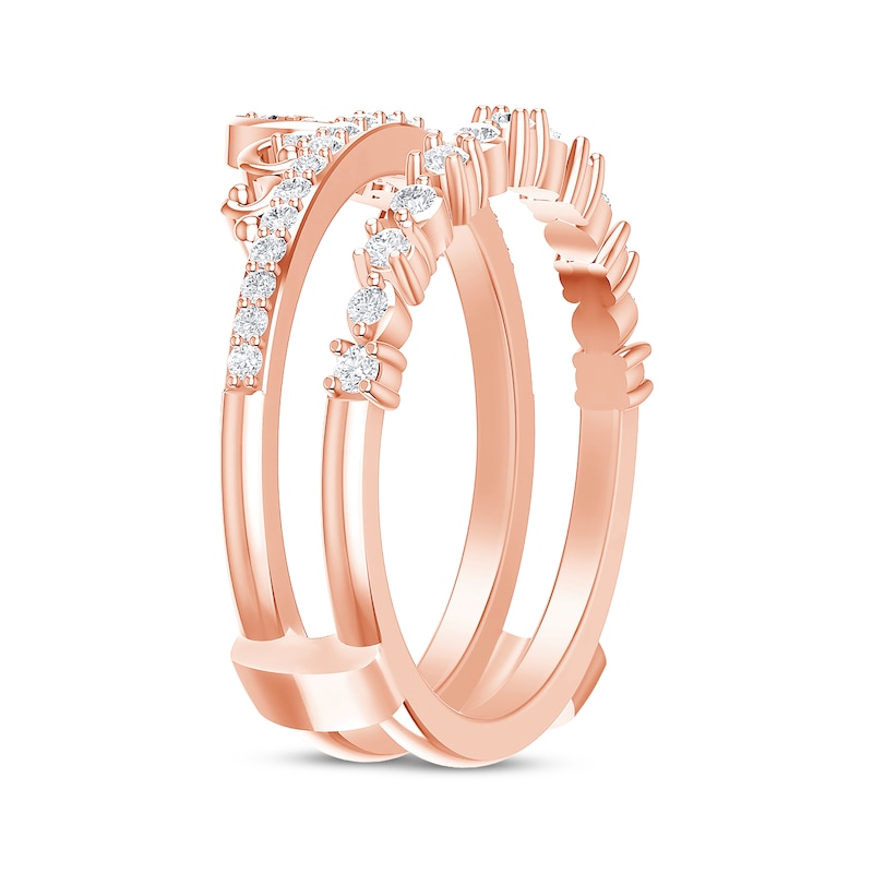 Diamond Tiara Enhancer Ring 3/8 ct tw Rose Gold Plated