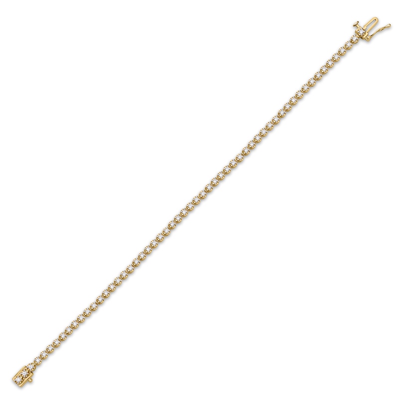 Diamond Tennis Bracelet 1 ct tw Round-cut Yellow Gold Plated 7"