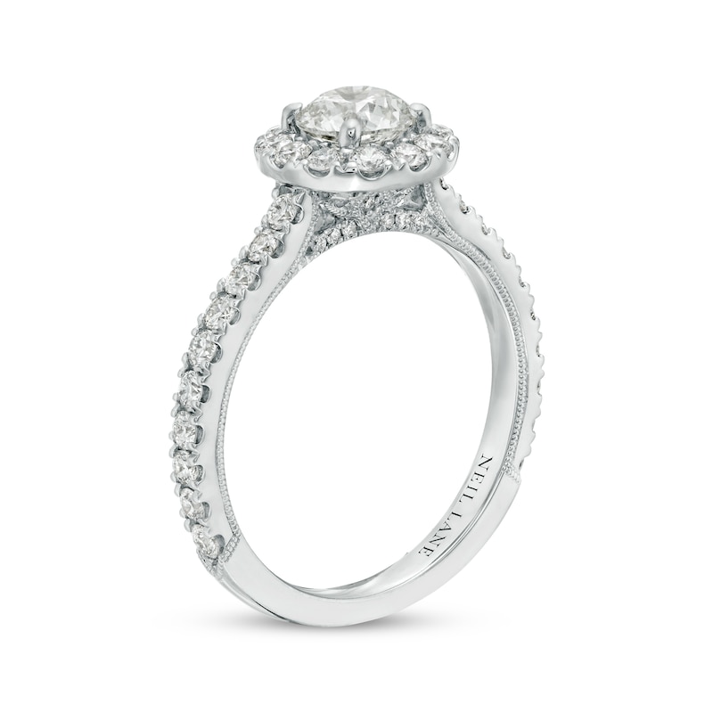 Neil Lane Premiere Diamond Engagement Ring 1-3/8 ct tw Round-cut White Gold Plated