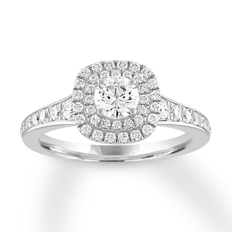 Diamond Engagement Ring 1 ct tw Round-cut White Gold Plated