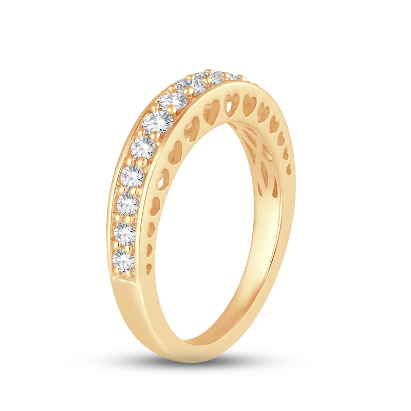Diamond Anniversary Ring 1/2 ct tw Round-cut Yellow Gold Plated