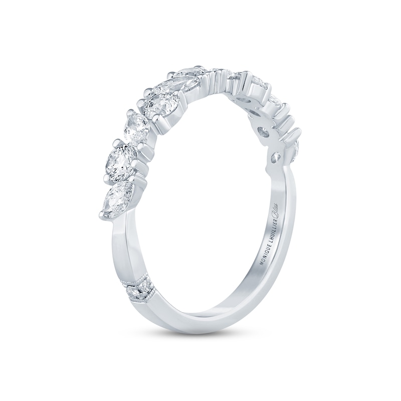 Monique Lhuillier Bliss Diamond Anniversary Band 1 ct tw Marquise & Round-cut White Gold Plated