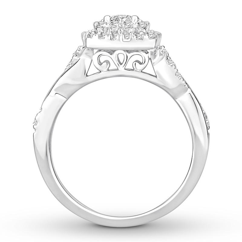 Princess-cut Diamond Engagement Ring 3/4 carat tw White Gold Plated