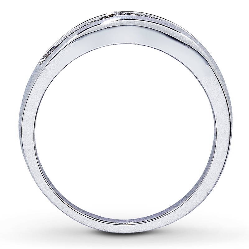 Diamond Wedding Band 1/2 ct tw White Gold Plated