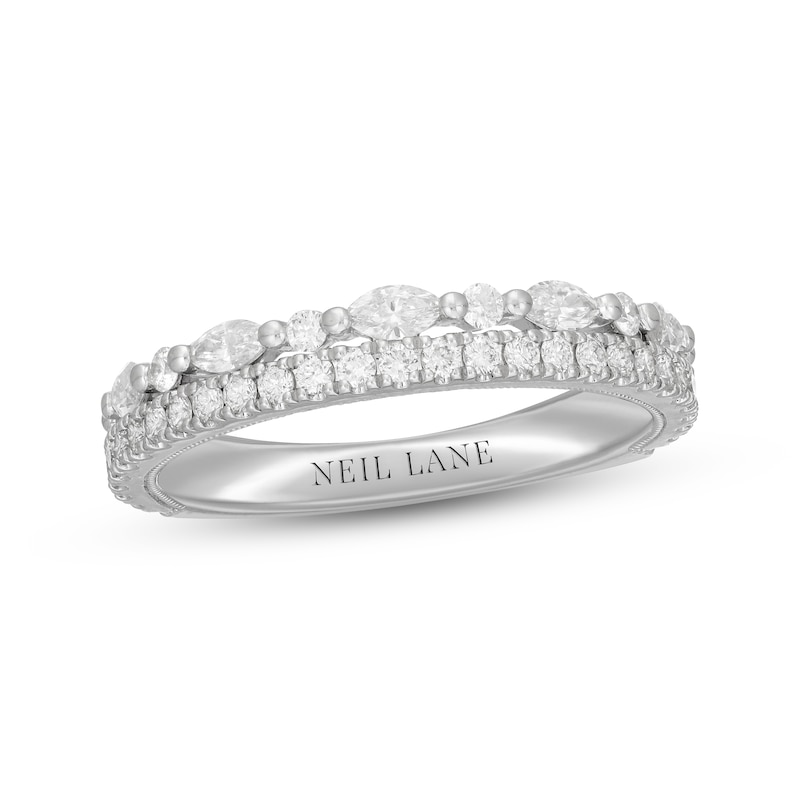Neil Lane Diamond Anniversary Band 3/4 ct tw Round & Marquise-cut White Gold Plated
