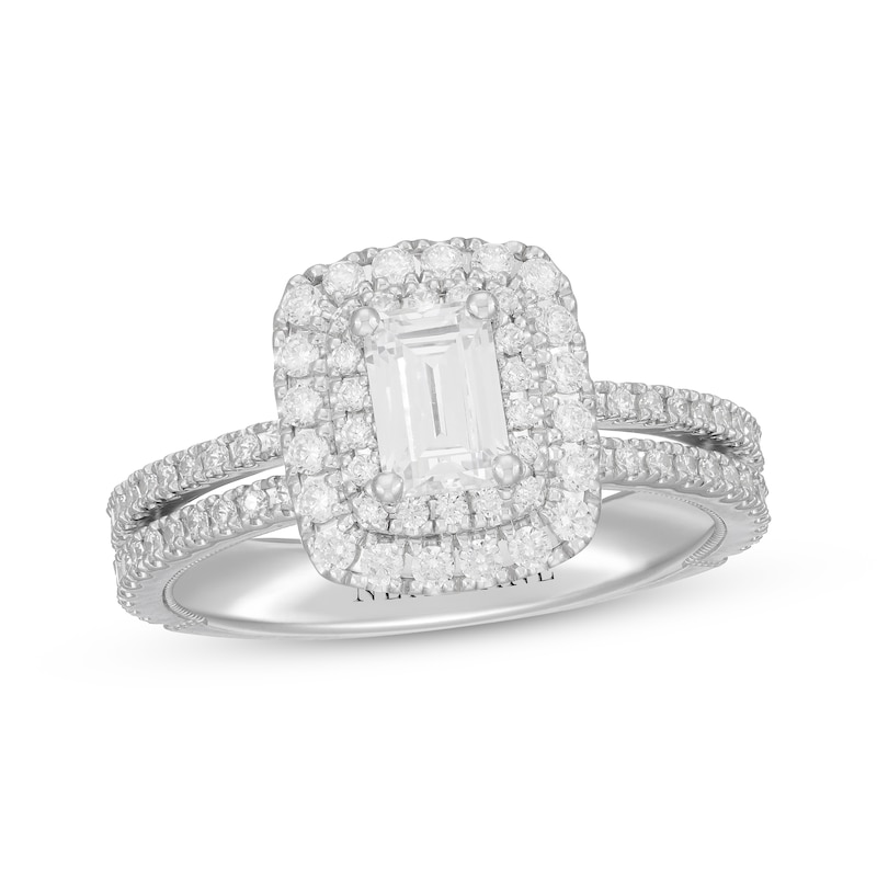 Neil Lane Emerald-Cut Diamond Engagement Ring 1-1/8 ct tw White Gold Plated