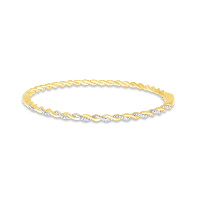 Circle of Gratitude Diamond Bangle Bracelet 1/4 ct tw Two-Tone Gold Plated