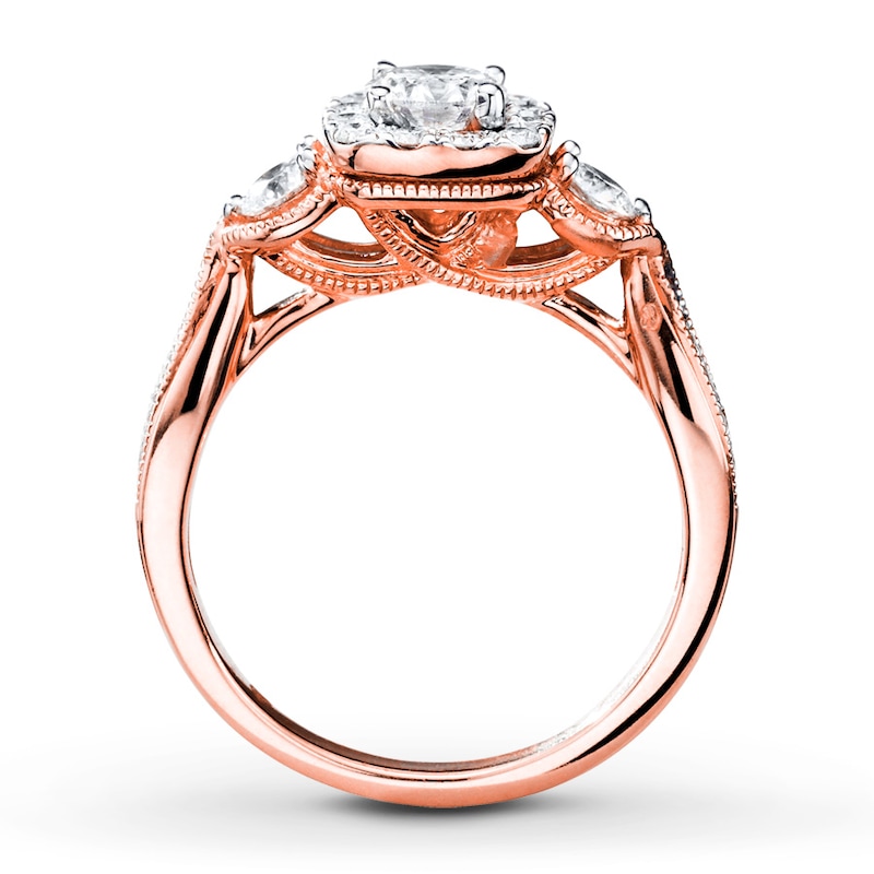 Diamond Engagement Ring 1 ct tw Round-cut Rose Gold Plated