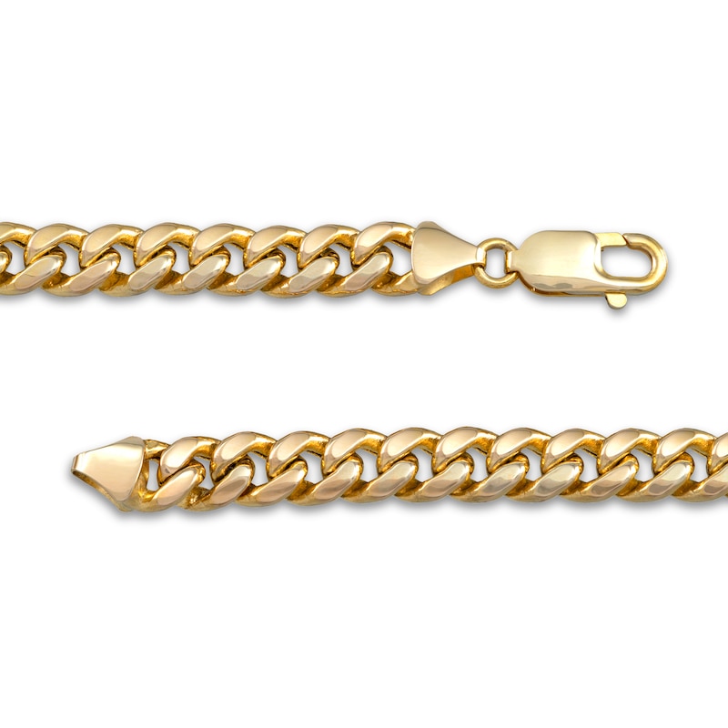 Hollow Curb Chain Necklace Yellow Gold Plated 22"