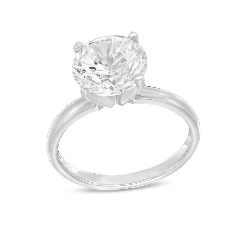 Round Diamond Solitaire Engagement Ring 3 ct tw White Gold Plated