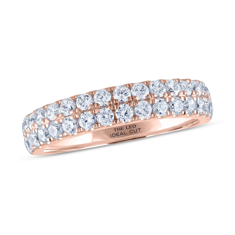 THE LEO Ideal Cut Diamond Anniversary Ring 1 ct tw Rose Gold Plated