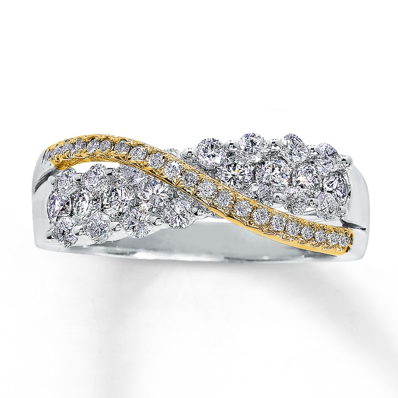 Ring 1 ct tw Diamonds Two-Tone Gold Plated