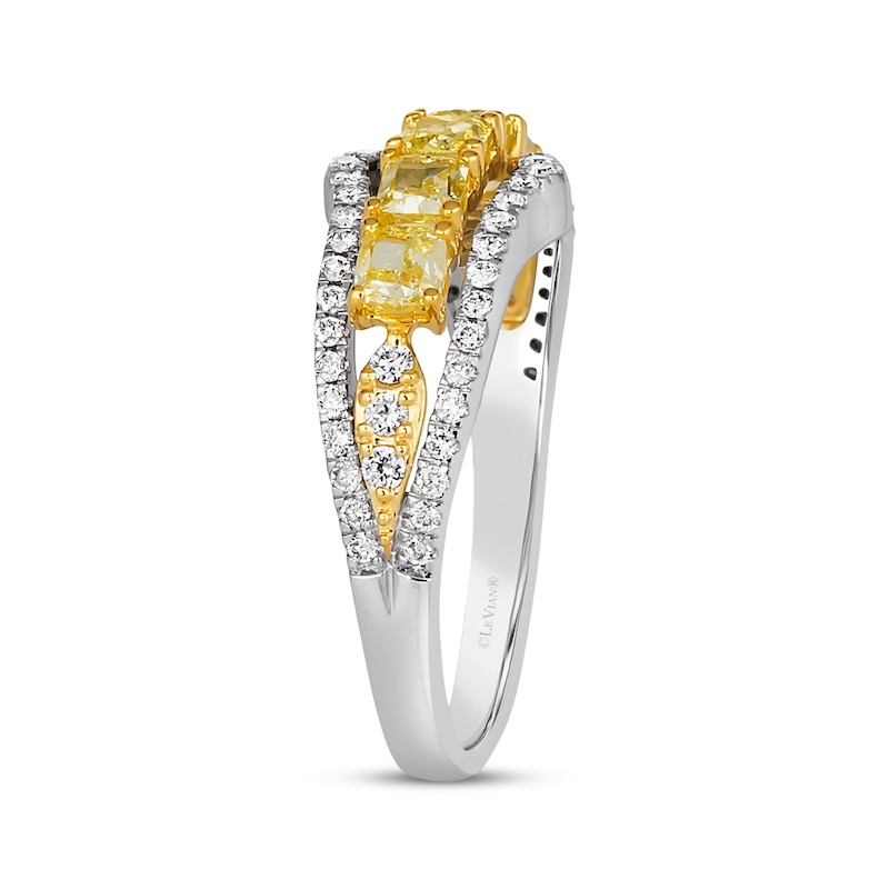 Le Vian Sunny Yellow Diamond Ring 1-1/5 ct tw Two-Tone Gold Plated