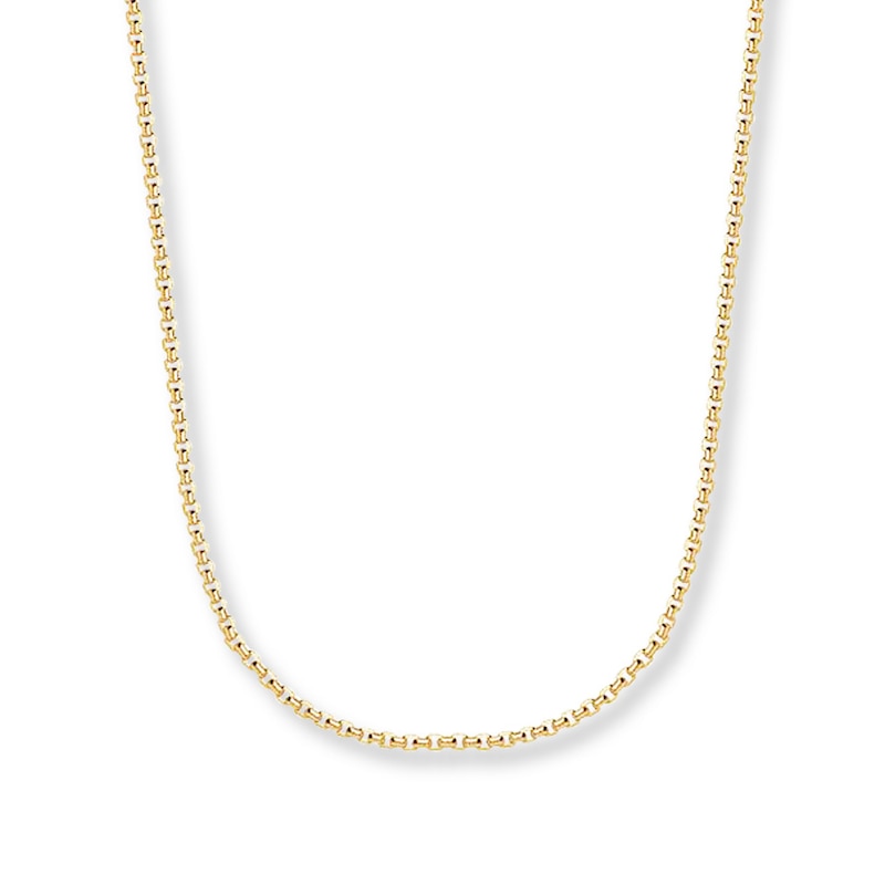 Hollow Box Chain Yellow Gold Plated 24"