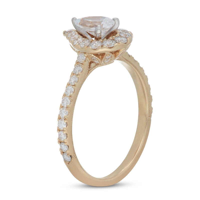 Neil Lane Diamond Engagement Ring 1 ct tw Pear Yellow Gold Plated