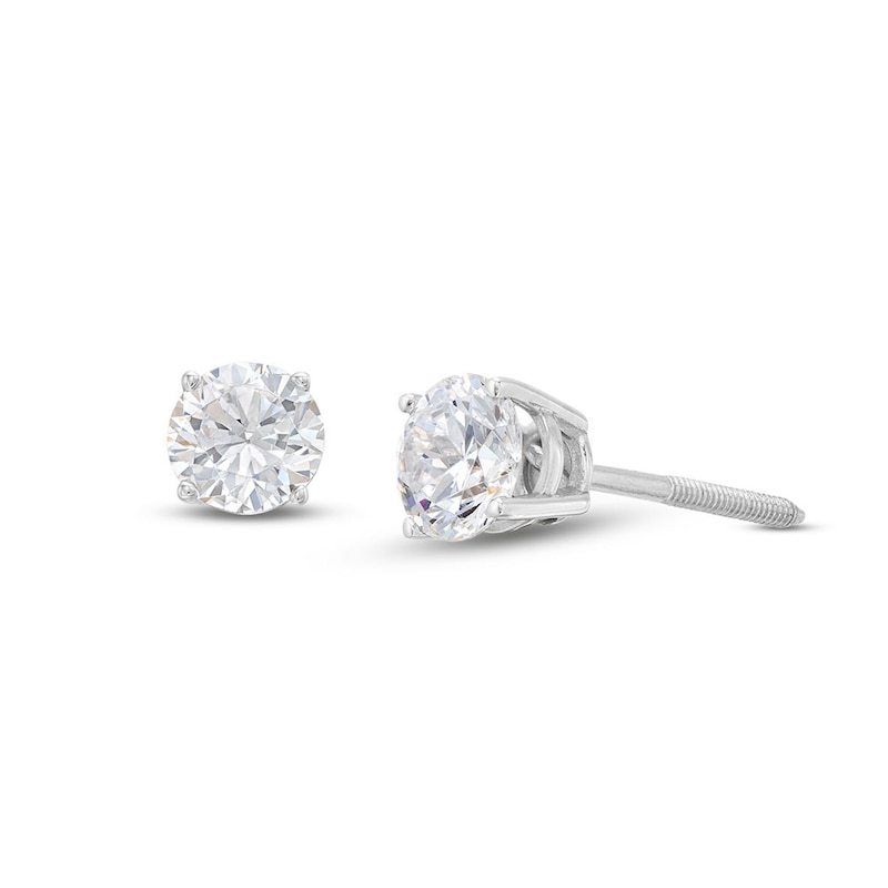 Lab-Created Diamonds by Solitaire Stud Earrings 3/4 ct tw White Gold Plated