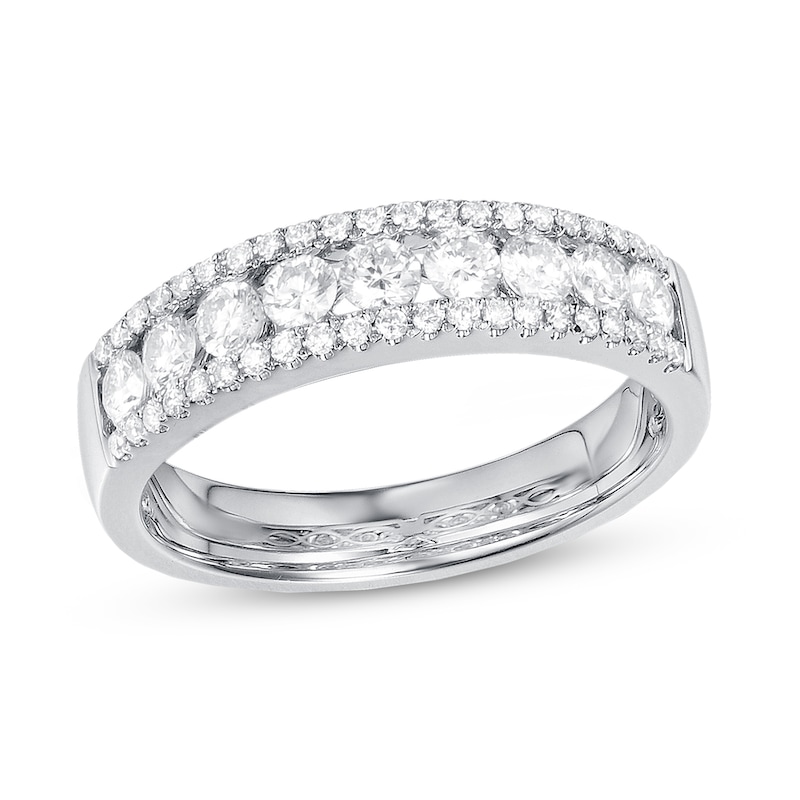 Diamond Wedding Band 3/4 ct tw White Gold Plated