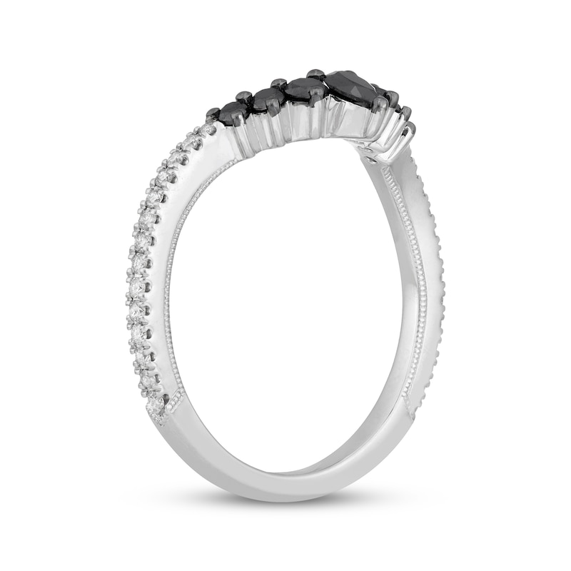 Neil Lane Black & White Diamond Wedding Band 3/8 ct tw Pear & Round-cut White Gold Plated