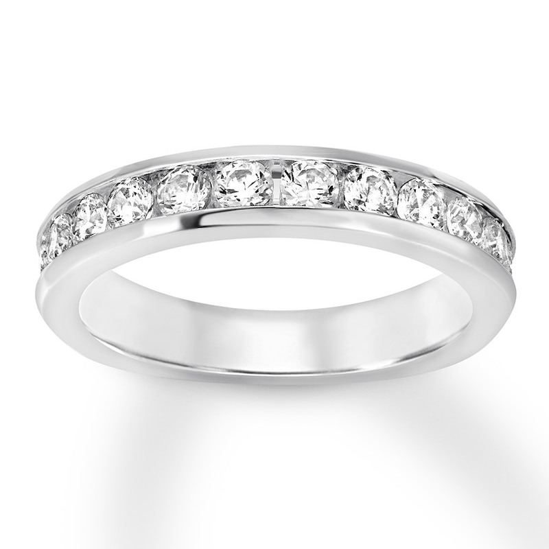 Diamond Anniversary Band 1 ct tw Round-cut White Gold Plated