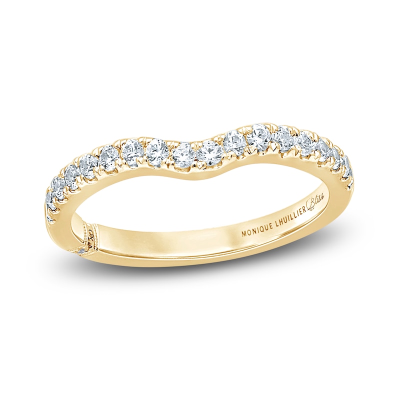 Monique Lhuillier Bliss Diamond Wedding Band 3/8 ct tw Round-cut Yellow Gold Plated