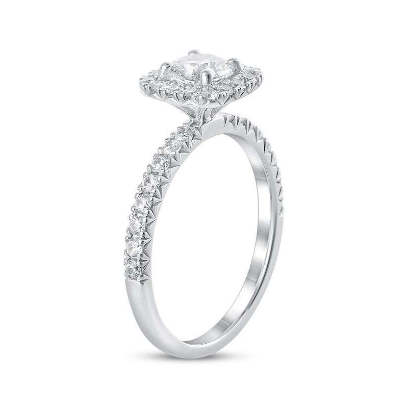 Diamond Engagement Ring 1-1/5 ct tw White Gold Plated