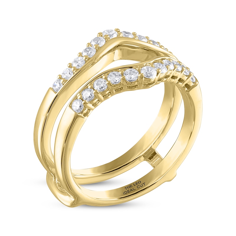 THE LEO Ideal Cut Diamond Enhancer Ring 1/2 ct tw Yellow Gold Plated