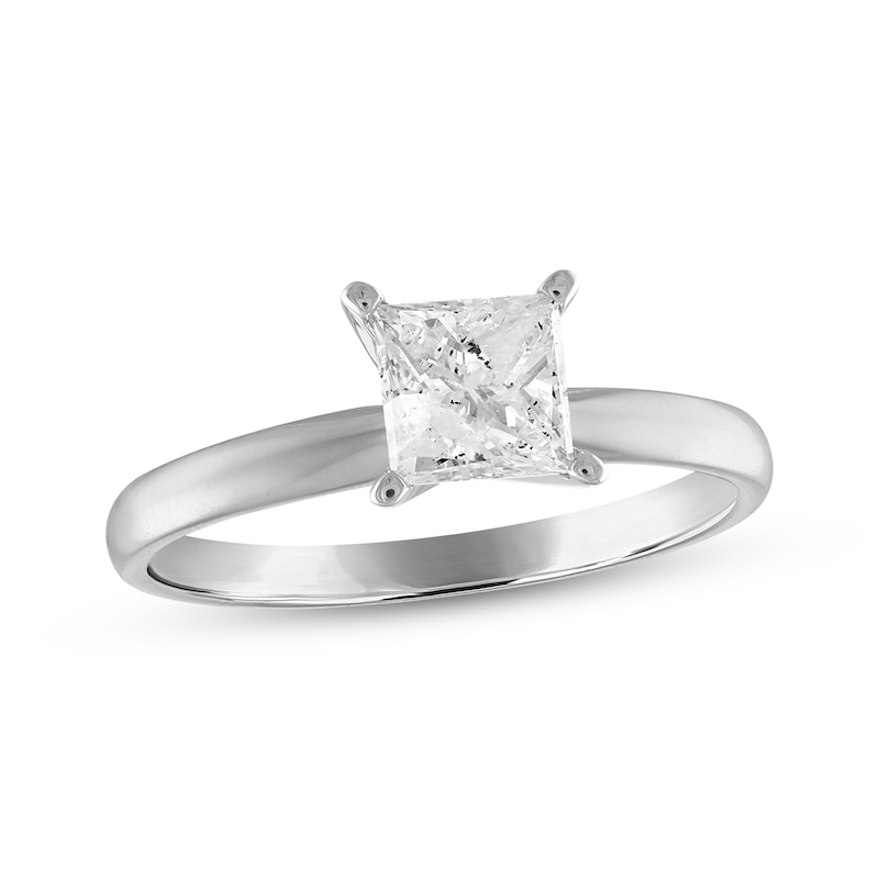 Diamond Solitaire Engagement Ring 1 ct tw Princess-cut White Gold Plated