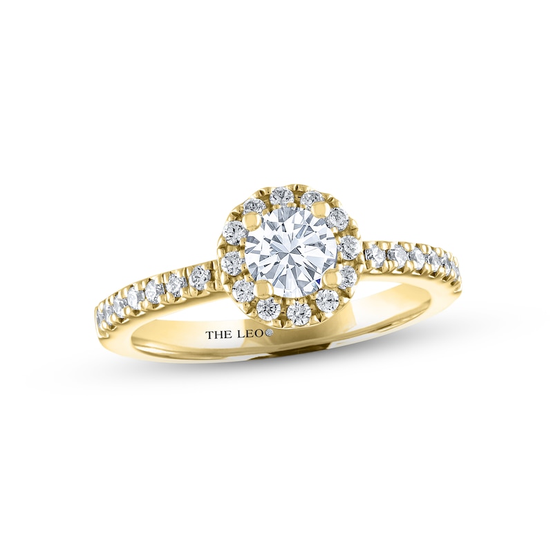 THE LEO Diamond Engagement Ring 3/4 ct tw Round-cut Yellow Gold Plated