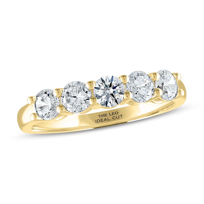 THE LEO Ideal Cut Diamond Anniversary Ring 1 ct tw Yellow Gold Plated