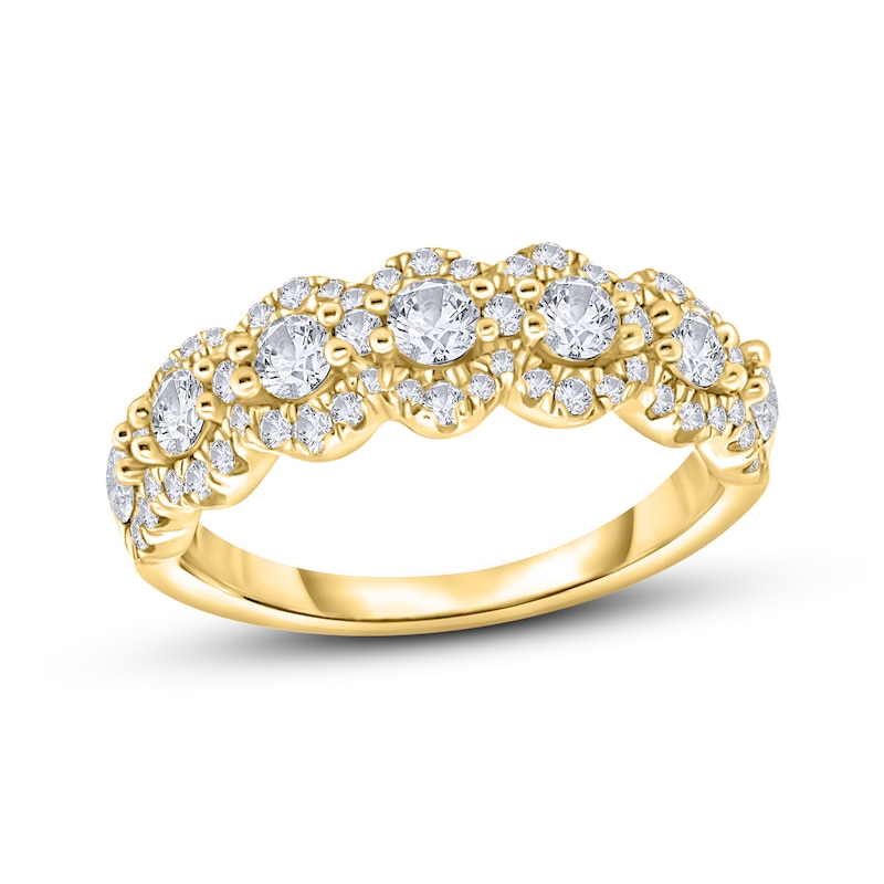 Diamond Anniversary Band 1 ct tw Round-Cut Yellow Gold Plated