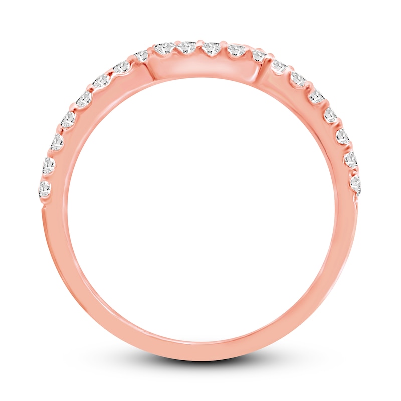 Diamond Wedding Band 1/2 ct tw Round-cut Rose Gold Plated