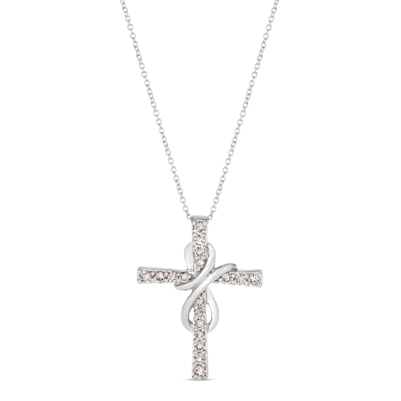 Le Vian Diamond Cross Necklace 1/2 ct tw Vanilla Gold Plated 18"