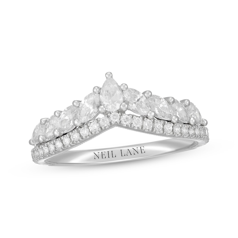 Neil Lane Premiere Pear, Marquise & Round-Cut Diamond Anniversary Band 1 ct tw White Gold Plated