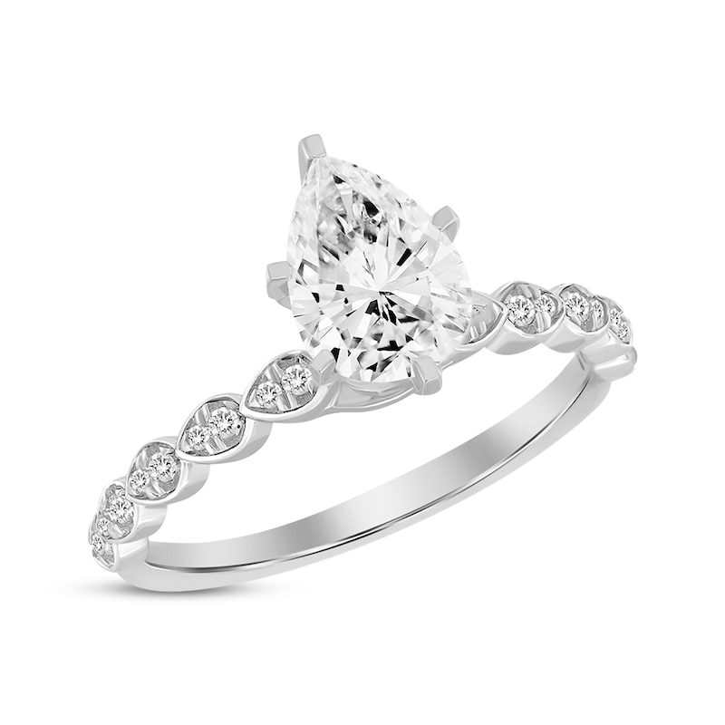 Pear-Shaped Diamond Engagement Ring 1 ct tw White Gold Plated