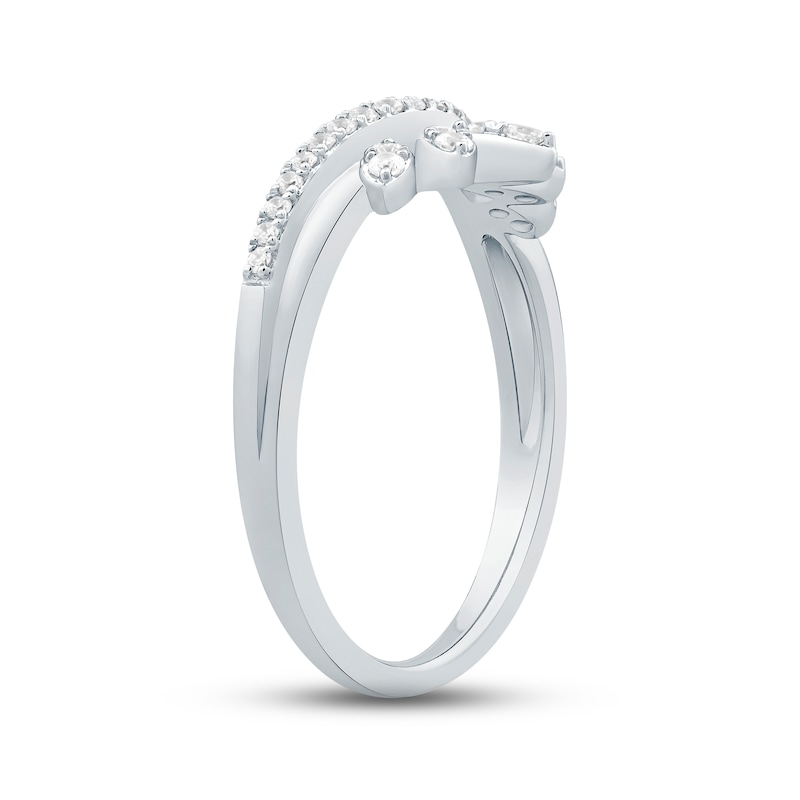 Diamond Enhancer Ring 1/4 ct tw Round-cut White Gold Plated