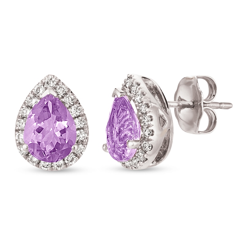 Le Vian Amethyst & Diamond Earrings 1/4 ct tw Vanilla Gold Plated