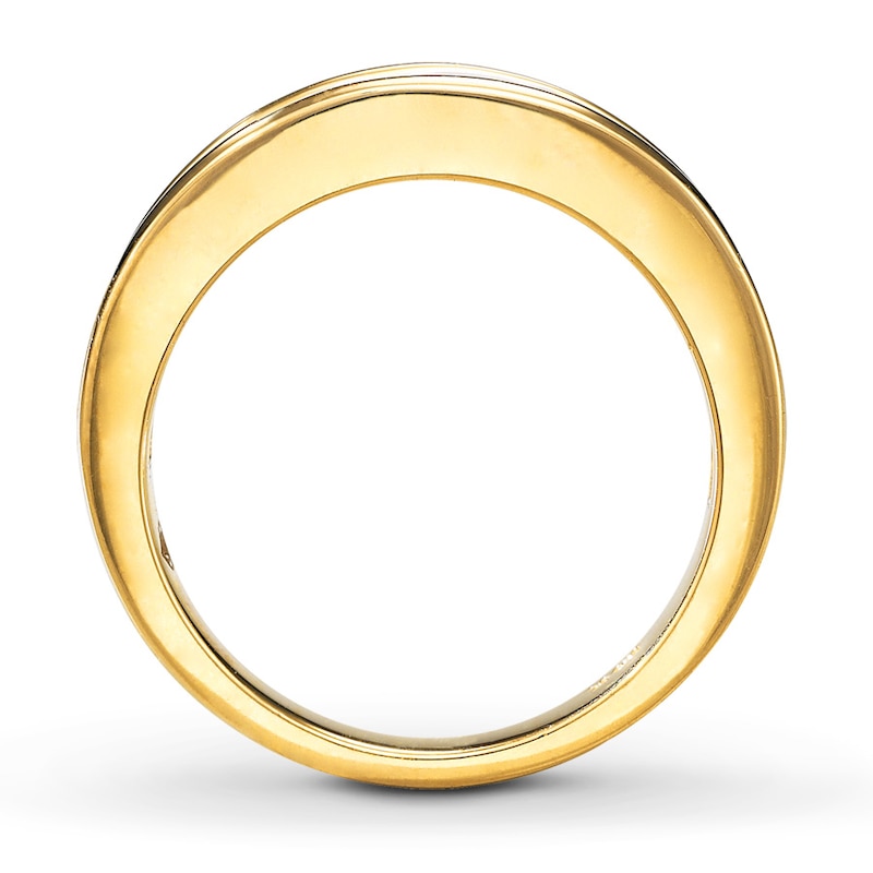 Diamond Wedding Band 1-1/5 cts tw Round-cut Yellow Gold Plated