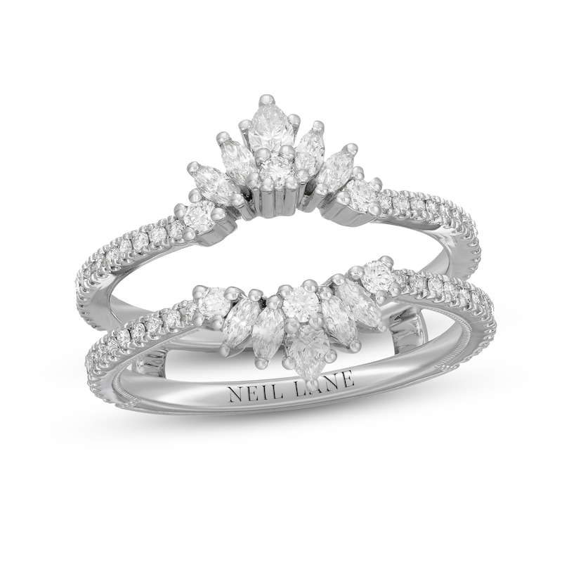 Neil Lane Diamond Enhancer Ring 3/4 ct tw Round, Marquise & Pear-Shaped White Gold Plated