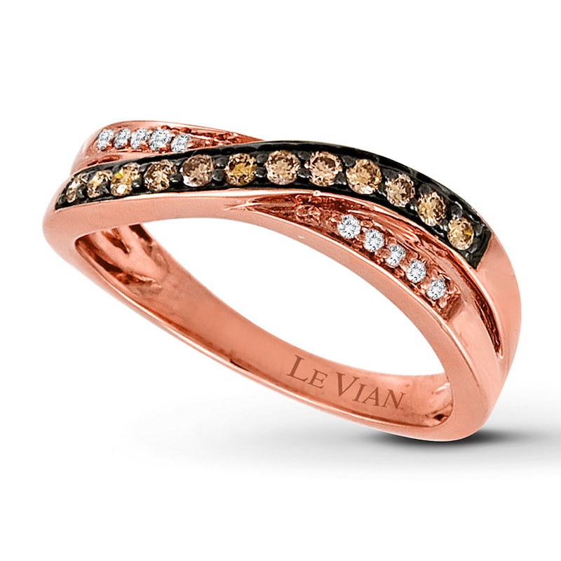 Le Vian Chocolate Diamonds 1/4 ct tw Ring Strawberry Gold Plated