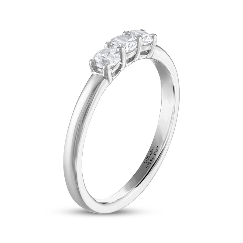 THE LEO Ideal Cut Diamond Wedding Band 1/3 ct tw White Gold Plated
