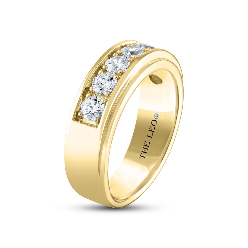 Men's THE LEO Diamond Wedding Band 1-1/2 ct tw Round-cut Yellow Gold Plated