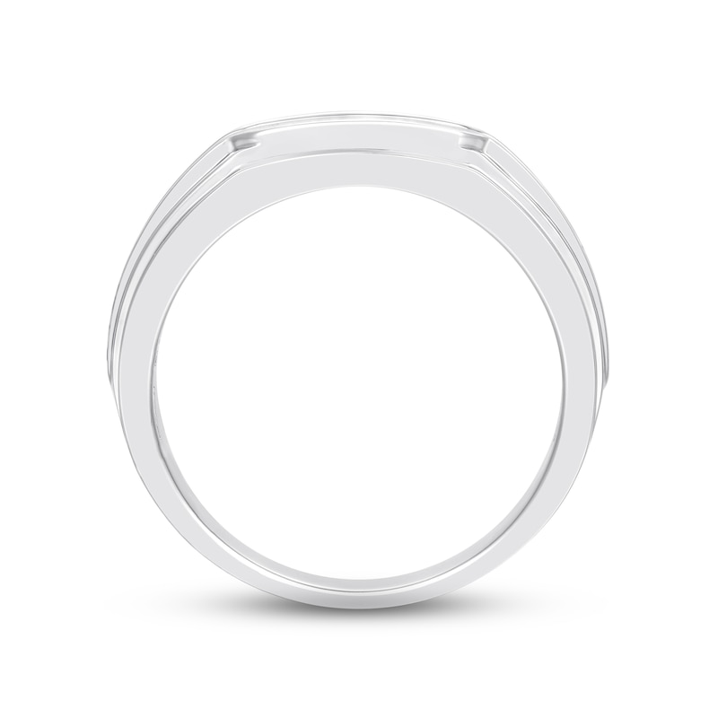 Men's Diamond Wedding Band 1/4 Carat tw White Gold Plated