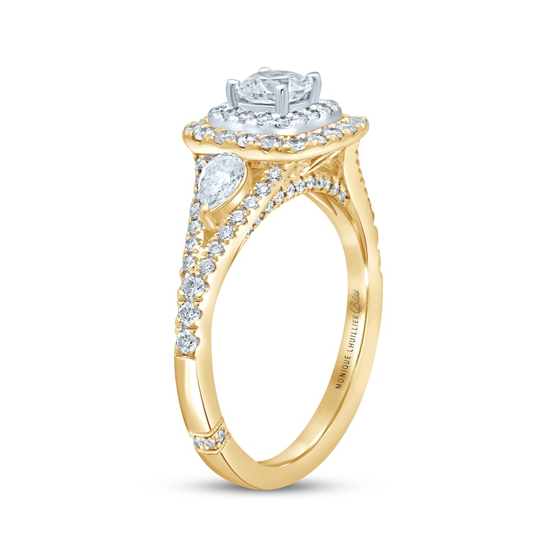 Monique Lhuillier Bliss Diamond Engagement Ring 1-1/6 ct tw Two-Tone Gold Plated
