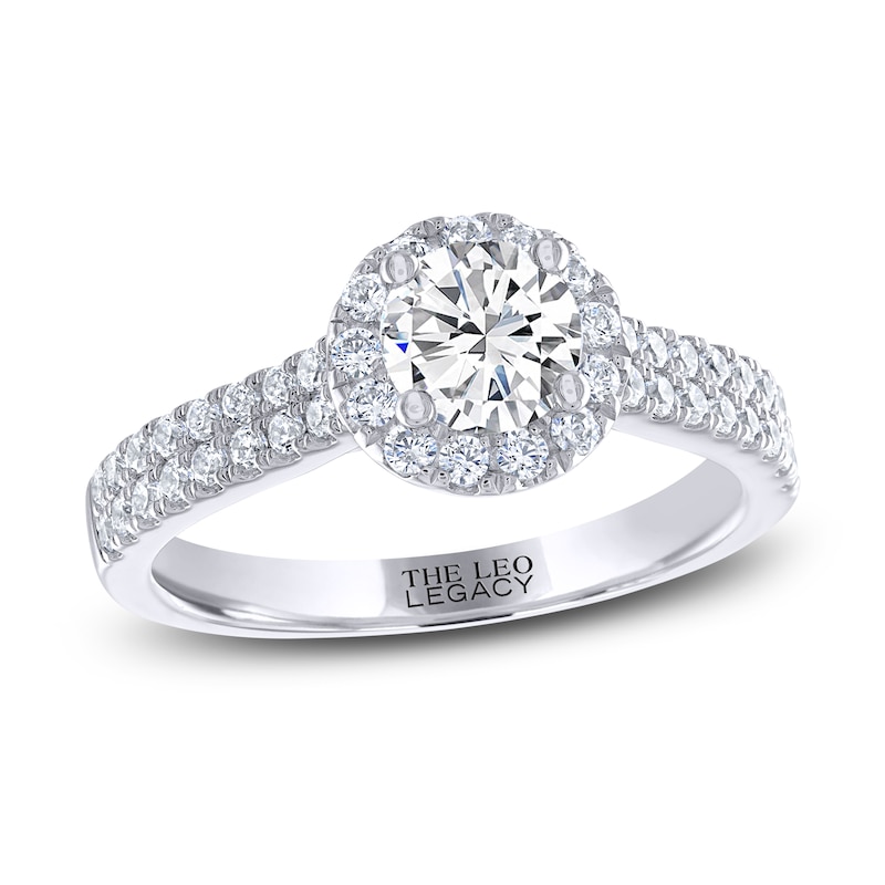 THE LEO Legacy Lab-Created Diamond Engagement Ring 1-1/6 ct tw White Gold Plated